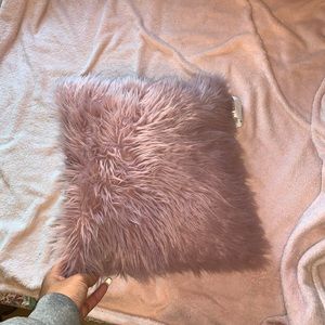 Baby Pink Faux Fur Pillow